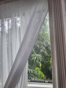 a window with white curtains in a room at Bieni Homes in Nkunjila