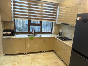 Η κουζίνα ή μικρή κουζίνα στο Baku apartment
