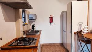 a kitchen with a stove top oven next to a refrigerator at Visitar-Bioucas-I-AL-Q-Nature-and-Well-being-RNAL-43962-AL  +46 photos