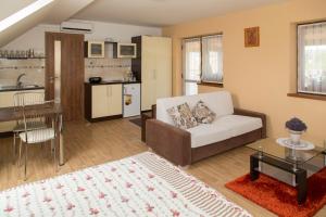 波達艾斯卡的住宿－SISI旅館，客厅配有沙发和桌子