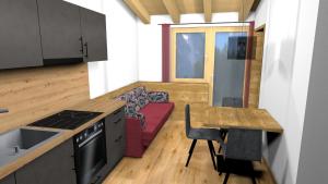 Küche/Küchenzeile in der Unterkunft Boderhof Apartments