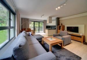 Telewizja i/lub zestaw kina domowego w obiekcie Ekskluzywny Apartament Sun Seasons 24 w Karpaczu by Noclegi Renters