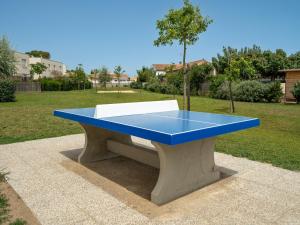 a blue ping pong table in a park at La Dune 22 - Villa 2P4 in Sérignan