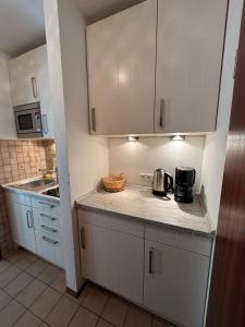 Η κουζίνα ή μικρή κουζίνα στο Bergauszeit mit Sauna +6 φωτογραφίες