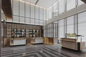 a large room with a large wall of glass at Four Points by Sheraton Datong Pingcheng in Datong