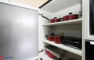 Kuchyň nebo kuchyňský kout v ubytování Apartamentos no Morumbi
