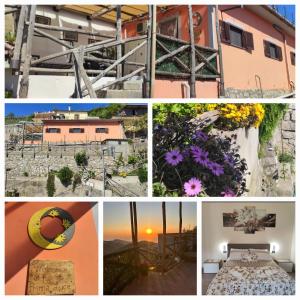 a collage of photos with flowers and a building at Prima Luce in Vico Equense