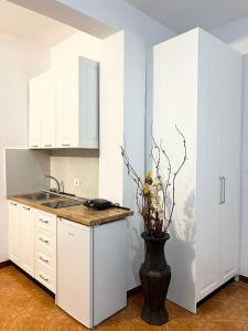 Η κουζίνα ή μικρή κουζίνα στο Modern Seaside Stay with Sunset Views & Private Balcony