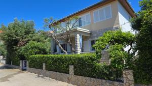 a house with a hedge in front of it at Apartment Mila in Brna