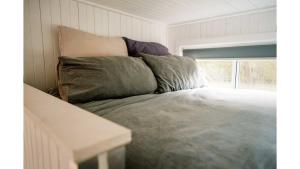 沃洛比The Big Wollombi Wanderer的一间卧室，配有一张床、枕头和一扇窗户