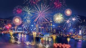 Utsikt over Hongkong, enten fra vandrerhjemmet eller fra et annet sted