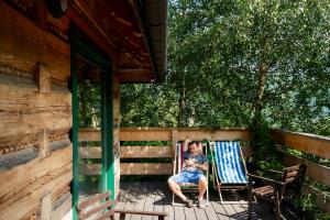 Balkón alebo terasa v ubytovaní Chata w Szczyrku
