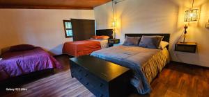 una camera da letto con due letti in una stanza di Finca huaquechula a Cedro Altre 25 foto