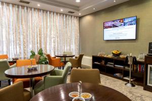 TV a/nebo společenská místnost v ubytování Lion's Garden Hotel