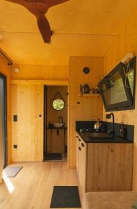 Dapur atau dapur kecil di Parcel Tiny House Mainteloup dans le perche Normand