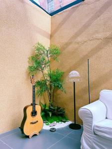 LAYLiVE Good soundproofing Near the subway, US Consulate, Nanjing Road Jing'an Temple business district Convenient transportation Courtyard music的休息区