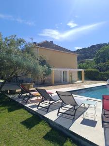 Πισίνα στο ή κοντά στο Villa Chantebise, calme et élégance avec piscine privée