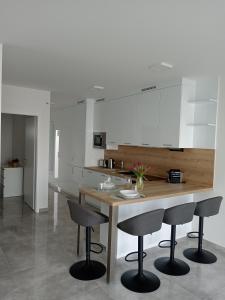 Kuchyň nebo kuchyňský kout v ubytování Villapark Apartmanok A-B 3, 4,