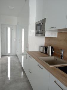 Kuchyň nebo kuchyňský kout v ubytování Villapark Apartmanok A-B 3, 4,