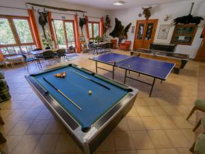 sala bilardowa z 2 stołami do ping ponga w obiekcie Rókabérc Vadászház Hotel w mieście Erdőbénye