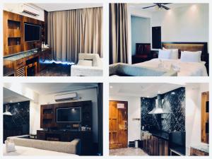 Kudle Beach View Resort And Spa Gokarna客房内的一张或多张床位