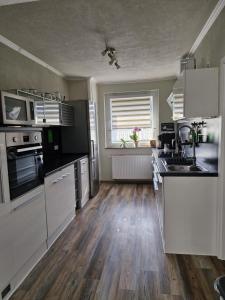 Kuchyň nebo kuchyňský kout v ubytování Ferienhaus Alpakahof Goslar