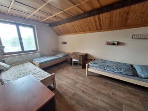 Postel nebo postele na pokoji v ubytování Apartmány ŠTĚSTÍ