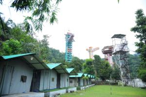 a view of the amusement park with a roller coaster at Moonlight Luxury Camps in Shivpuri