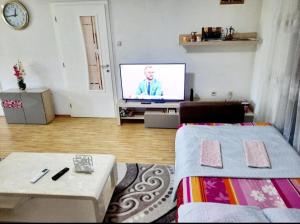 TV a/nebo společenská místnost v ubytování Bus Station Hostel
