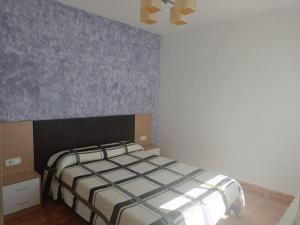 a bedroom with a bed and a wall at Casa Braila in Campo Arcís
