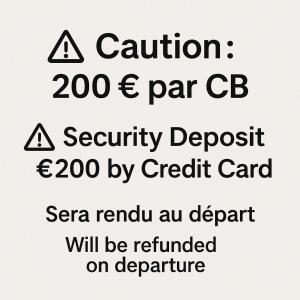 a caution par cb security deposit by credit card will be refunded at BudgetBnb Studio centre ancien in Hyères