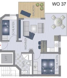 a floor plan of a house with at Apartment Seestern in Großenbrode