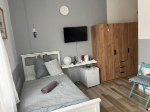 TV a/nebo společenská místnost v ubytování Szarkafészek