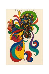 eine Abbildung eines bunten Pfaus in der Unterkunft Leda's Home in Rom