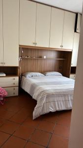 ein Schlafzimmer mit einem großen Bett mit weißen Schränken in der Unterkunft Nicole in Francavilla al Mare