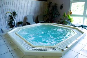 una gran piscina de agua en un baño en Auberge d'Imsthal en La Petite-Pierre