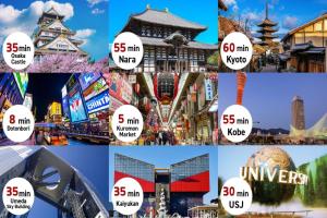 a collage of different pictures of different cities at Nipponbashi Luxe Hotel in Osaka +16 photos