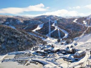 an aerial view of a ski resort in the snow at Granbell Hotel Otaru in Otaru
