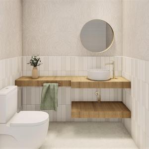 a bathroom with a toilet and a sink and a mirror at Luxe zuiderse villa in Dolores +12 photos