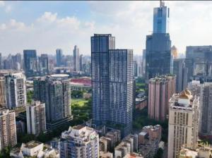 Utsikt over Guangzhou, enten fra hotellet eller fra et annet sted