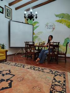 Χώρος καθιστικού στο Hotel Galería Casa Paula Acosta