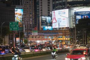 Nespecifikovaný výhled na destinaci Bangkok nebo výhled na město při pohledu z hotelu