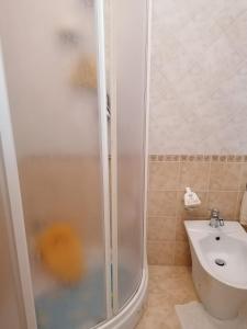 a bathroom with a shower and a sink at La casa di Pina in Latronico +19 photos