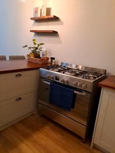 a kitchen with a stove with a blue towel at Keerweder in Ceres +11 photos