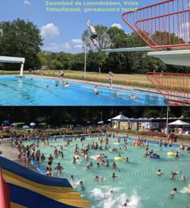 a group of people in a pool at a water park at JouwvakantiehuisNL 8 persoons cottage in Vries