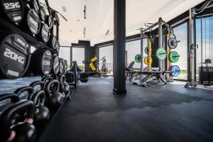 Fitness centrum a/nebo fitness zařízení v ubytování Olivina Park Spa - domki z dostępem do krytego basenu, saun, wyżywienia i atrakcji dla dzieci