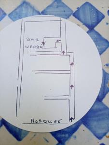 a drawing of a staircase on a table at Dar Warda in Bizerte