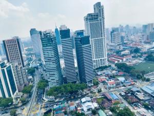 an aerial view of a city with tall buildings at Bintang Lux Service Suites Platinum KLcc in Kuala Lumpur