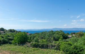 a view of the ocean from a hill with trees at Villa Serena in Mirce
