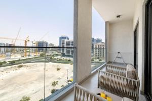 Istumisnurk majutusasutuses New 1BR with Full Balcony Gym Pool and Sauna